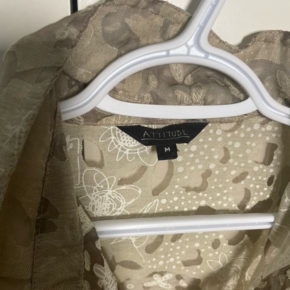 Floral Button up Blouse Shirt Floral Transparent - Picture 6 of 8